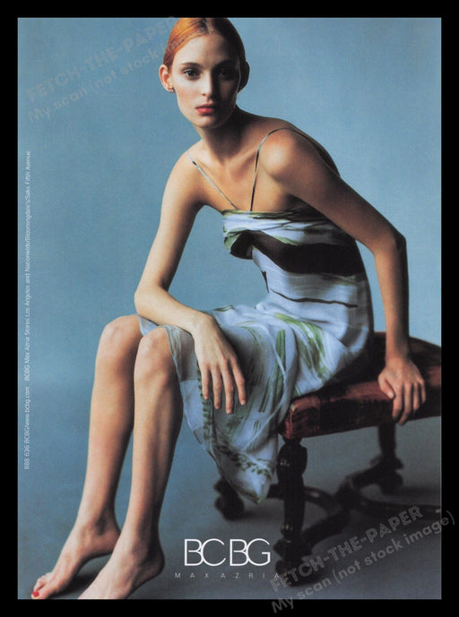 BCBG 1990s Print Advertisement Ad 1998 Max Azria Waif Model Legs Fetch the Paper!
