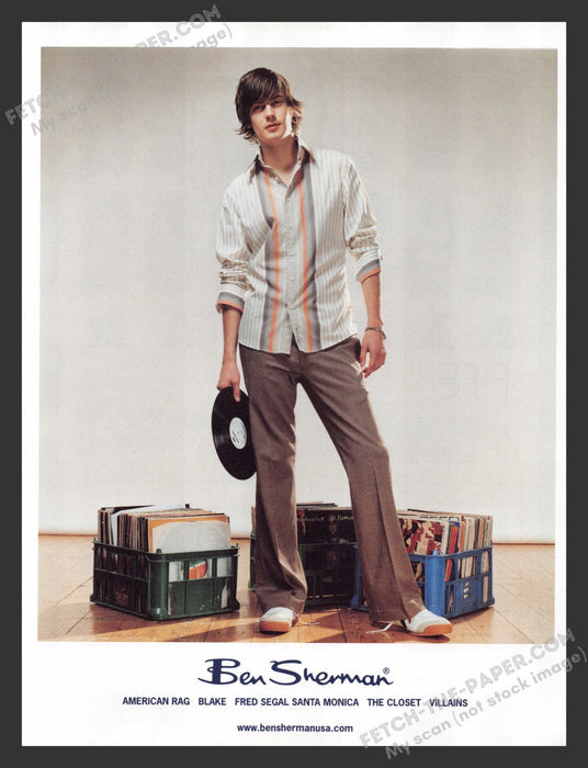2004 Ben Sherman Clothing Records 1970s Look Print Advertisement Ad.