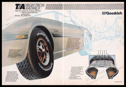BF Goodrich High Tech Radials 1980s Print Advertisement (2 pages) 1982 Fetch the Paper!