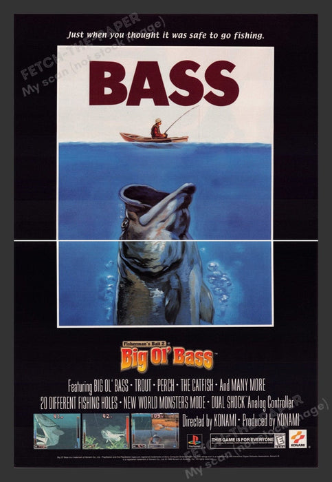 2000 Big ol' Bass: Fisherman's bait 2 Video Game Print Advertisement (2pgs)