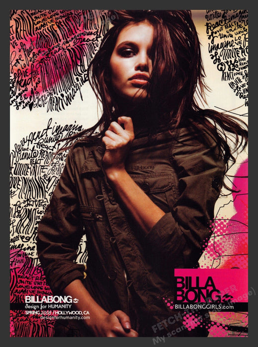 Billabong Girls Design for Humanity 2000s Print Advertisement Ad 2008 Fetch the Paper!