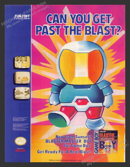 1991 Print Advertisement Blaster Master Boy Video Game Ad.