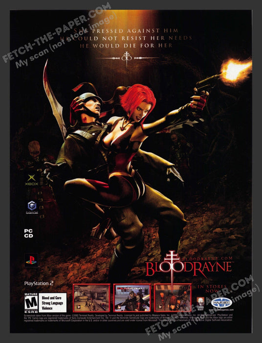 2002 BloodRayne Video Game Print Advertisement.