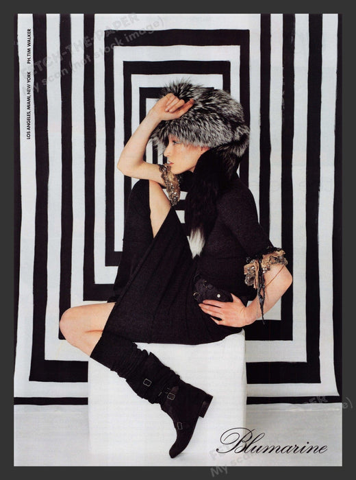 Blumarine Clothing Black & White Striped 2000s Print Advertisement 2001 Fetch the Paper!