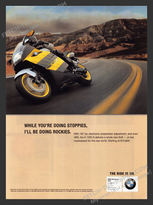 2006 Print Advertisement BMW K 1200 S Motorcyle Ad.