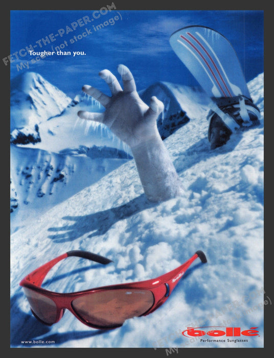 2001 Print Advertisement Bolle Perfermance Sunglasses Snowboarding Ad.