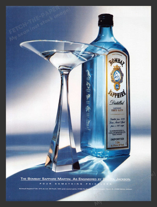 1998 Bombay Sapphire Dry Gin Dakota Jackson Artist Print Advertisement Ad