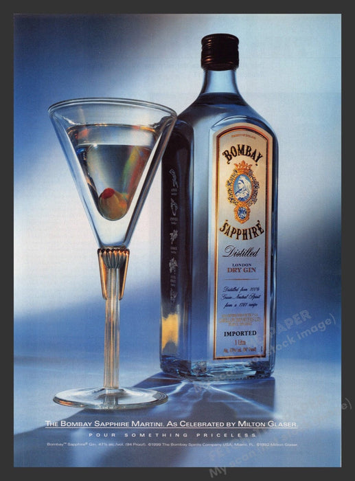 1999 Bombay Sapphire Gin Artist: Milton Glaser Print Advertisement Ad