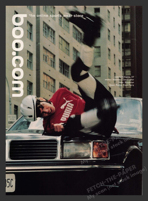 1999 Boo .com Online Sports Wear City Crash Rollerblader Print Advertisement Ad
