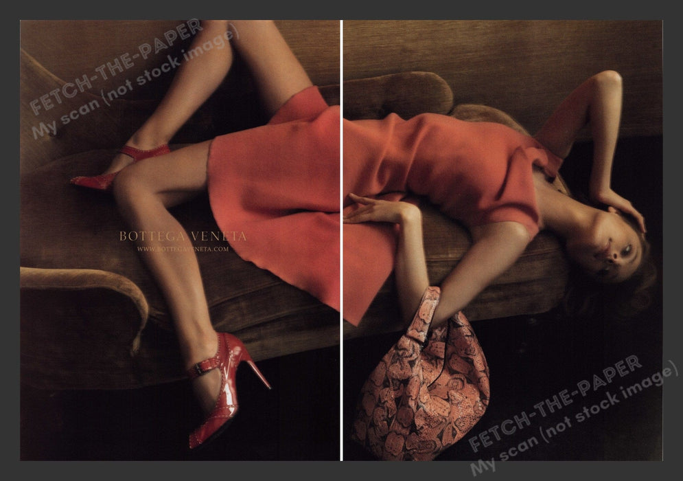 Bottega Veneta 2000s Print Advertisement (2 pages) 2007 Long Legs Shoes Handbag Fetch the Paper!