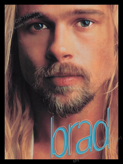 Brad Pitt 1990's Magazine Photo 1995 Long Hair Goatee Fetch the Paper!