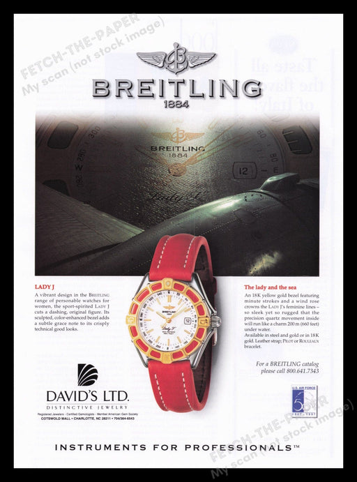 Breitling 1884 1990s Print Advertisement Ad 1998 Lady J Watch Fetch the Paper!