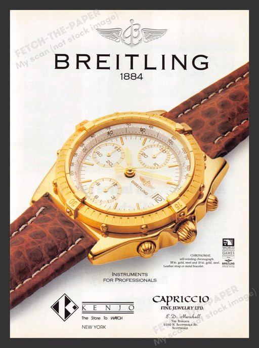 1990 Breitling Watch Chronomat Print Advertisement Ad