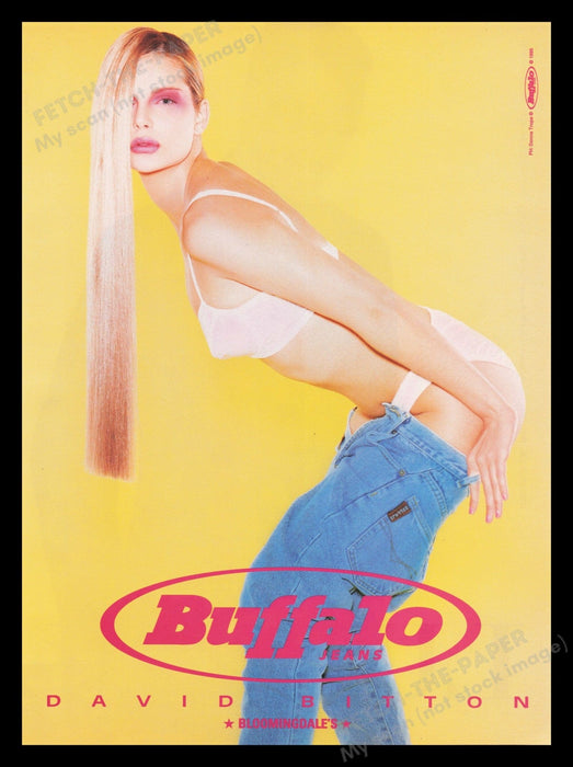 Buffalo David Britton 1990s Print Advertisement Ad 1995 Taking off Jeans Fetch the Paper!