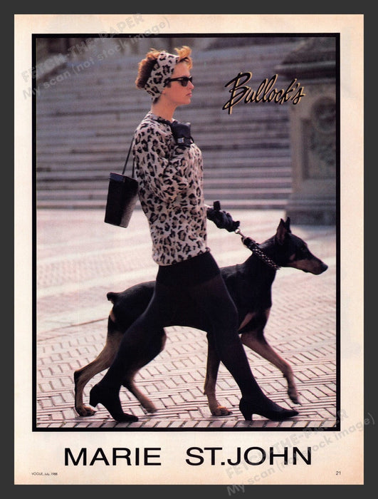 1988 Bullock's Clothing Doberman Pinscher Dog Print Advertisement Ad