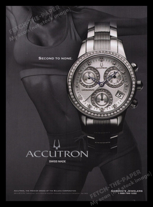 Bulova Accutron Watch 2000s Print Advertisement Ad 2007 Model Workout Gear Fetch the Paper!