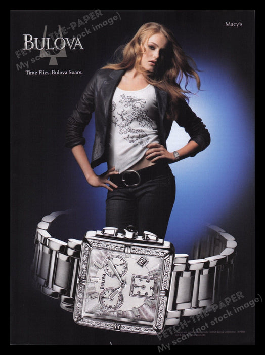Bulova Watch 2000s Print Advertisement Ad 2008 Sexy Model Fetch the Paper!