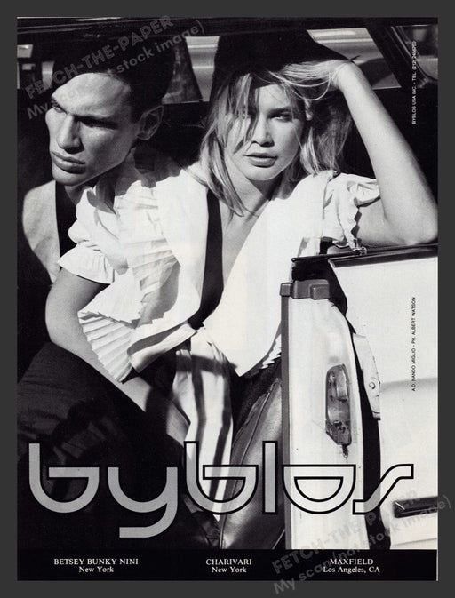 1990 Byblos Clothing Claudia Schiffer Print Advertisement Ad