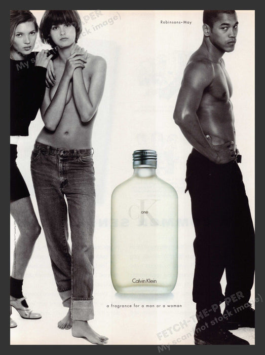 Calvin Klein 1990s Print Advertisement 1995 CK One Fragrance Men Women Fetch the Paper!