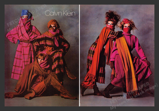 Calvin Klein Covered Face Models 1980s Print Advertisement (2 pages) 1981 Fetch the Paper!
