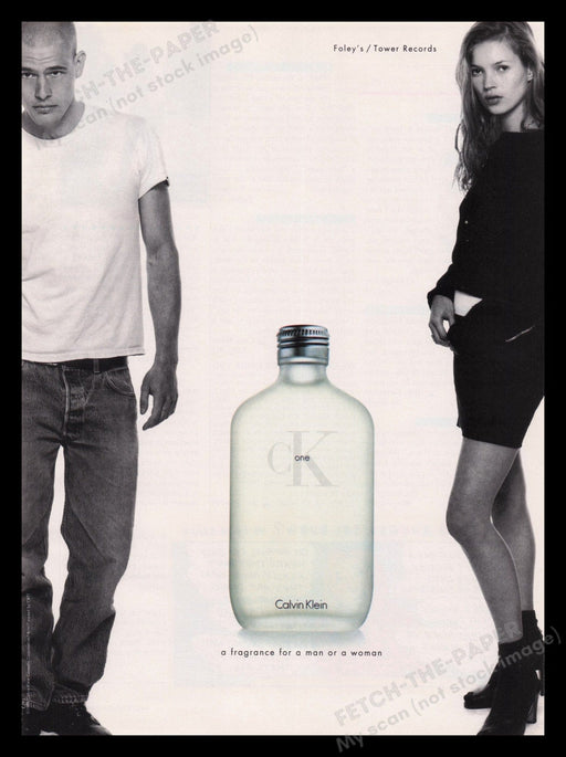 Calvin Klein Fragrance 1990s Print Advertisement Ad 1996 Kate Moss Promo Fetch the Paper!