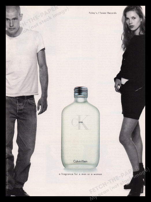 Calvin Klein Fragrance 1990s Print Advertisement Ad 1996 Kate Moss Promo Fetch the Paper!