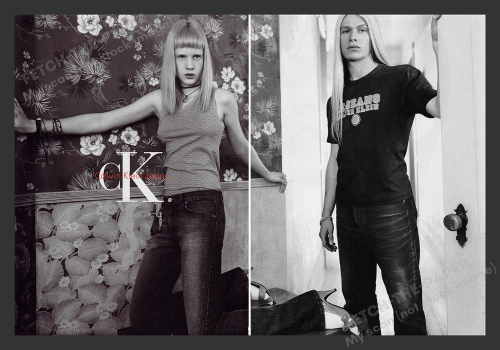 Calvin Klein Jeans Androgynous Models 2000s Print Advertisement (2 pages) 2001 Fetch the Paper!