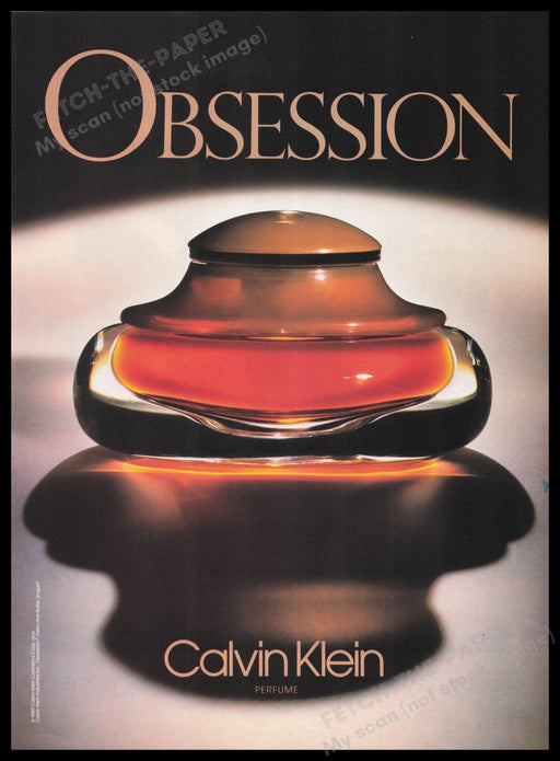 Calvin Klein Obesssion Perfume 1980s Print Advertisement Ad 1989 Fetch the Paper!