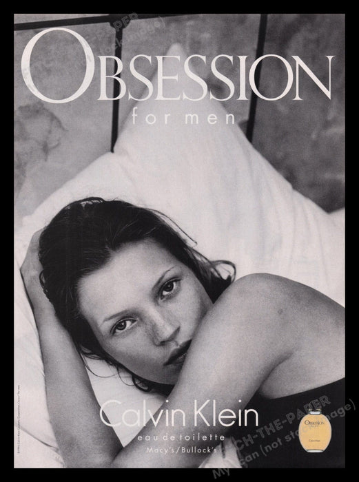 Calvin Klein Obsession for Men Cologne 1990s Print Advertisement Ad 1996 Moss Fetch the Paper!