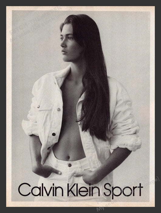 1988 Calvin Klein Sport Topless Model Print Advertisement Ad