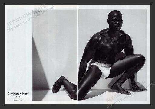 Calvin Klein Steel 2000s Print Advertisement Ad Cologne 2007 Djimon Hounsou Fetch the Paper!