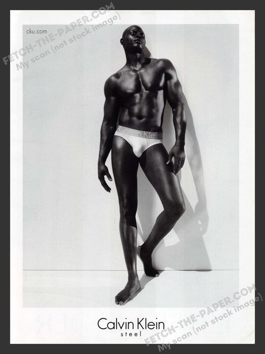 2007 Print Advertisement Calvin Klein Steel Djimon Hounsou Men's Underwear Ad.