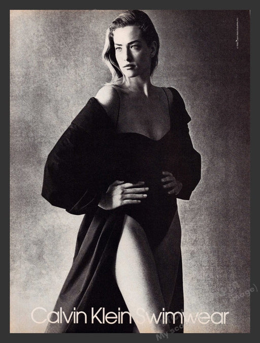 1988 Calvin Klein Swimwear Sexy Model Print Advertisement Ad
