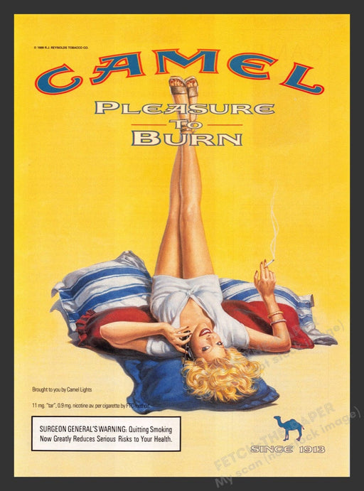 1999 Camel Cigarettes Blonde Illustration Model Sexy Print Advertisement Ad
