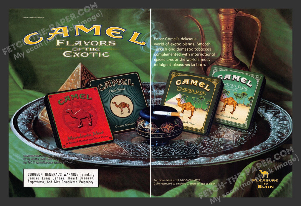 2001 Camel Cigarettes Flavors of the Exotic Print Advertisement (2 Pages).