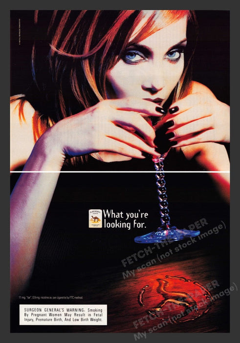 1998 Camel Cigarettes Sexy Girl Drinking at Bar Print Advertisement (2 Pages)