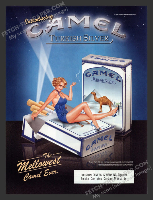 2005 Print Advertisement Camel Turkish Silver Cigarettes Sexy Girl Ad.