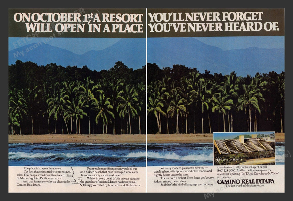 Camino Real Ixtapa Hotel Mexico 1980s Print Advertisement (2pgs) 1981 Fetch the Paper!