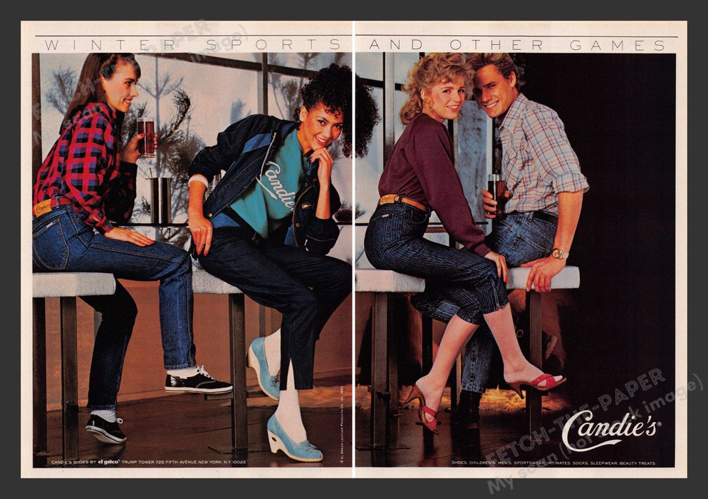 Candie's Shoes Legs Trump Tower 1980s Print Advertisement Ad (2 pages) 1983 Fetch the Paper!