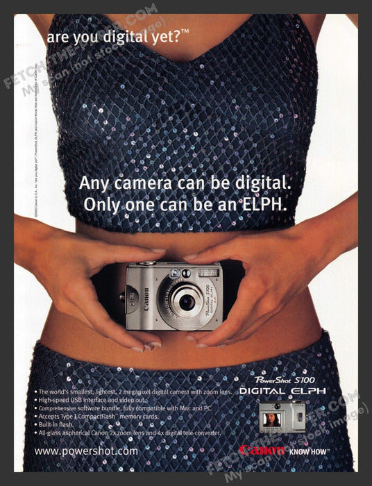 2000 Print Advertisement Canon PowerShot S100 Digital Elph Camera Ad.