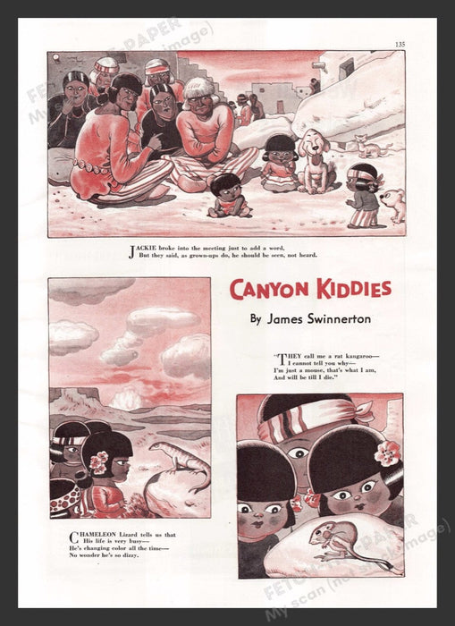 1940 Canyon Kiddies by James Swinnerton Magazine Comic Ad