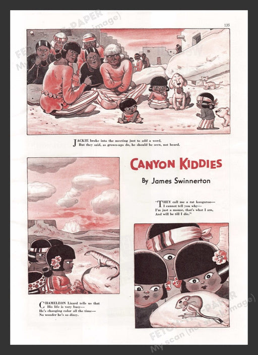 1940 Canyon Kiddies by James Swinnerton Magazine Comic Ad