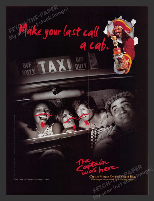 2003 Captain Morgan Taxi Cab Ride Print Advertisement Ad