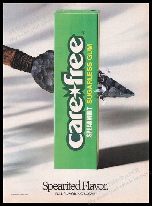 CareFree Gum 1980s Print Advertisement Ad 1989 Arrow Spear Fetch the Paper!