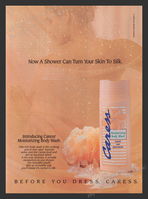 Caress Body Wash Shower Back 1990s Print Advertisement Ad 1994 Fetch the Paper!