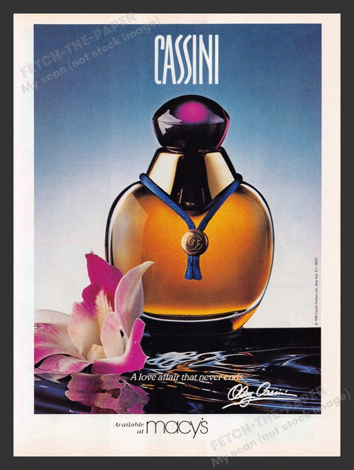 1990 Cassini Perfume Orchid Flower Print Advertisement Ad