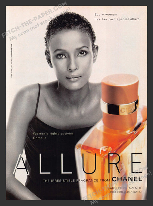 2001 Print Advertisement Chanel "Allure" Ayaan Hirsi Ali Women's Right Activist.