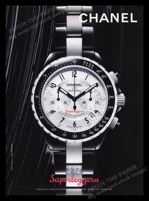 Chanel Watch 2000s Print Advertisement Ad 2006 Superleggera J12 Fetch the Paper!