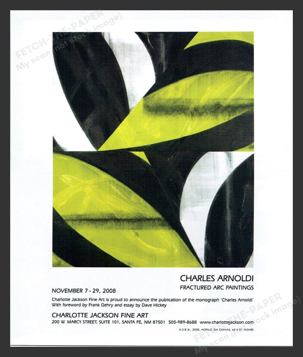 2008 Charles Arnoldi Santa Fe Art Gallery Show Print Advertisement Ad