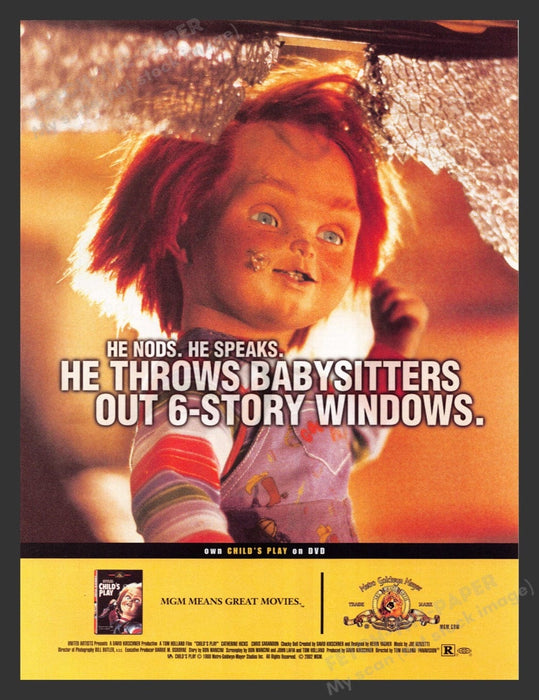 2002 Child's Play Movie Chucky Doll Print Advertisement Ad